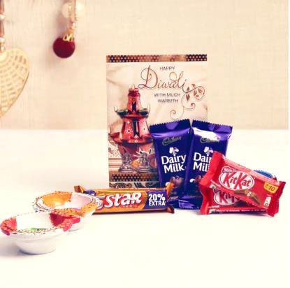 Diya & Chocolates Diwali Pack