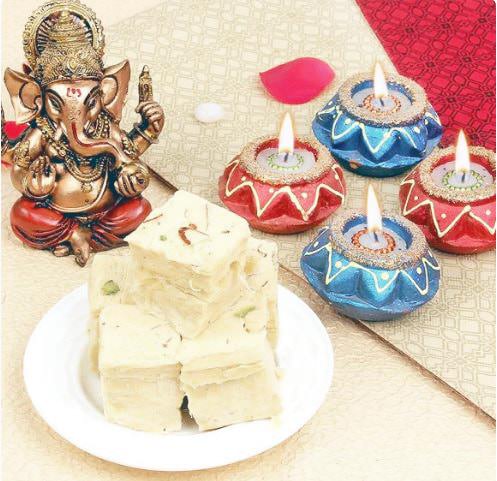Gift for Diwali- white Ganesha idol